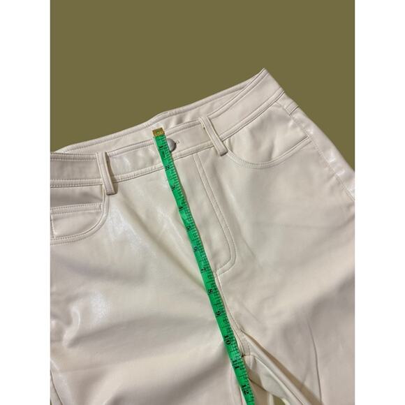 Steve Madden Leather Imitation Ivory Pants Pockets Size 25 - Picture 6 of 11